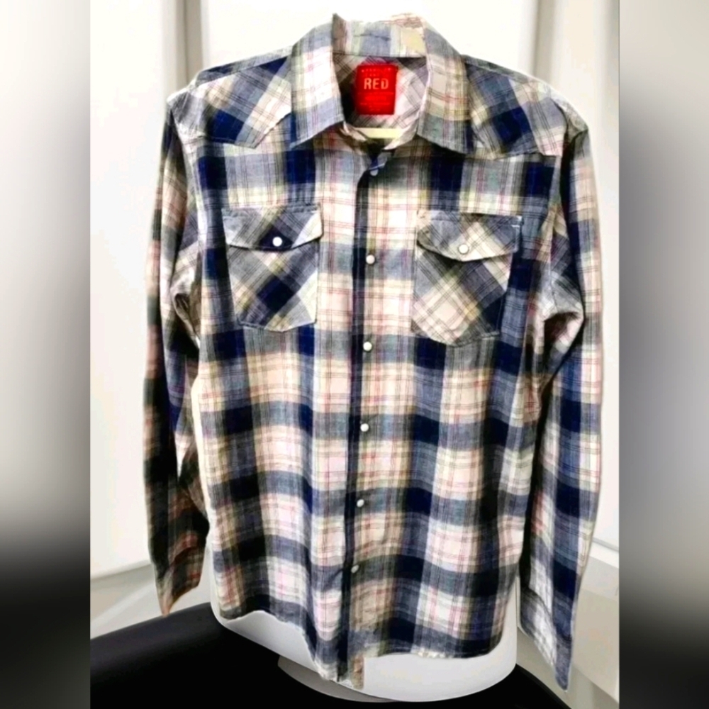 Wrangler Jean Co. Red tag western Long Sleeve Mens Shirt T65408